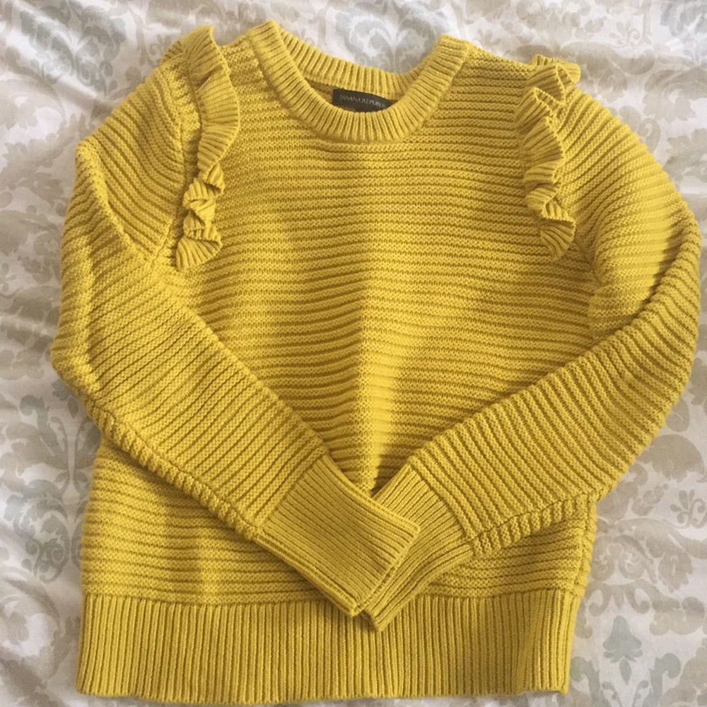 Banana Republic.  Ruffled-shoulder sweater.